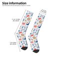 thumbnail image 2 of Goofa Watercolor Nautical Pattern Adult Stockings, Color-Block Knee High Socks, Comfortable and Breathable, Soft and Stretchable, Sports, and Decoration, 2 of 5