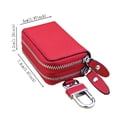 thumbnail image 1 of Key Fob Case Genuine Leather, Double Zipper Car Key Holder & Key Wallet with Keychain, Key Pouch for Purse Gift, 1 of 5