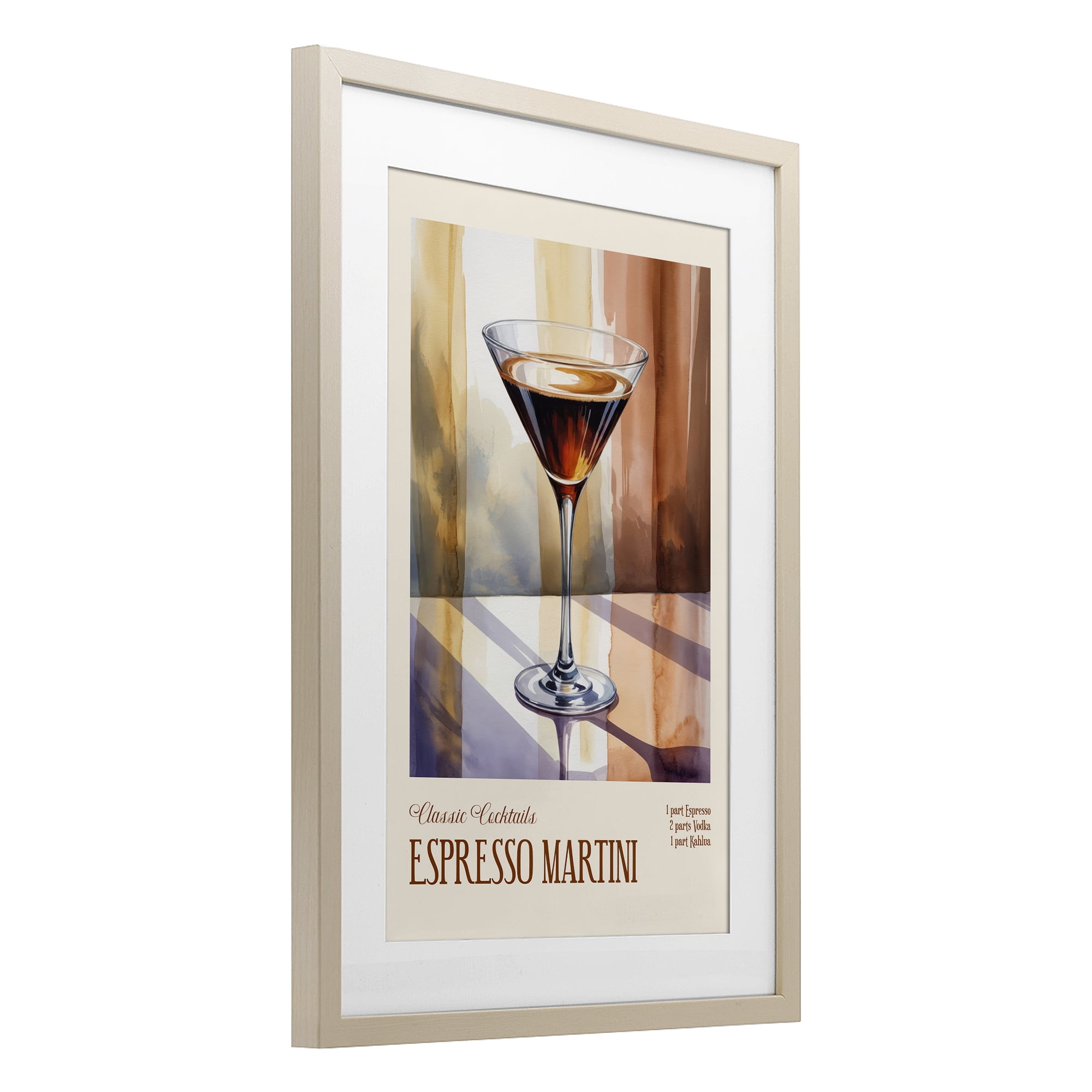 Stupell Industries Espresso Martini Sun Reflection Birch Framed Print Under Glass, design by Andreas Magnusson