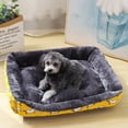 thumbnail image 3 of Flmtop Maison pour Chien Forme Rectangulaire Imprimé Animaux Niche Chaude Nid d'Hiver pour Animaux Jaune, 3 of 9