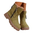 thumbnail image 3 of Gyexs Snow Boots for Women Wide Width, Winter Shoes for Women, Orthotic Technology, Button, Rain, Steel Toe, Women's Fashion, Army Green, Size 7, 3 of 8