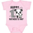 thumbnail image 3 of Inktastic Happy 1st Fathers Day with Pandas Girls Baby Bodysuit, 3 of 5