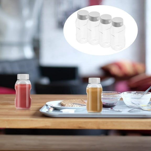 UPOUART 4-Pack Refillable Squeeze Bottles for Ketchup, Mustard, Condiments, and Sauce Dispensing in Kitchen or Restaurant Use