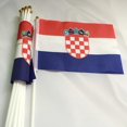 thumbnail image 1 of Zxz 100 Buah Bendera Melambai Tangan Kroasia 14*21cm Poliester Cetak Sisi Ganda Hr Bendera Tangan Kroasia Dengan Tiang Bendera Plastik, 1 of 1
