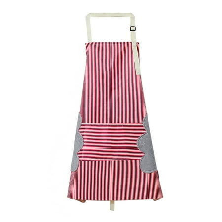 

aoanydoinyApron PVC Adjustable Sleeveless Apron Waterproof Oil-proof Cooking Bib Kitchen Accessory Red