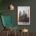 thumbnail image 2 of NYC Wall Art with Frame, Manhattan New York City Skyline and Shore with Vibrant Colored Sunset Panorama, Printed Fabric Poster for Bathroom Living Room Dorms, 23" x 35", Multicolor, by Ambesonne, 2 of 2