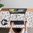 thumbnail image 4 of Long Mouse Pads for Desk,White Cow Moo Milk Pattern Desk Mats on Top Of Desks, Desk Mouse Pad Extra Large with 3mm Non-Slip Base and Stitched Edge for Gaming,Office,Work,Home 47.3"x23.6", 4 of 6