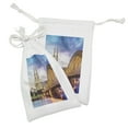 thumbnail image 2 of European Fabric Pouch Set of 2, Dom in Cologne Old Bridge and Rhine Sunset European Traits and Culture, Small Drawstring Bag for Toiletries Masks and Favors, 9" x 6", Multicolor, by Ambesonne, 2 of 2