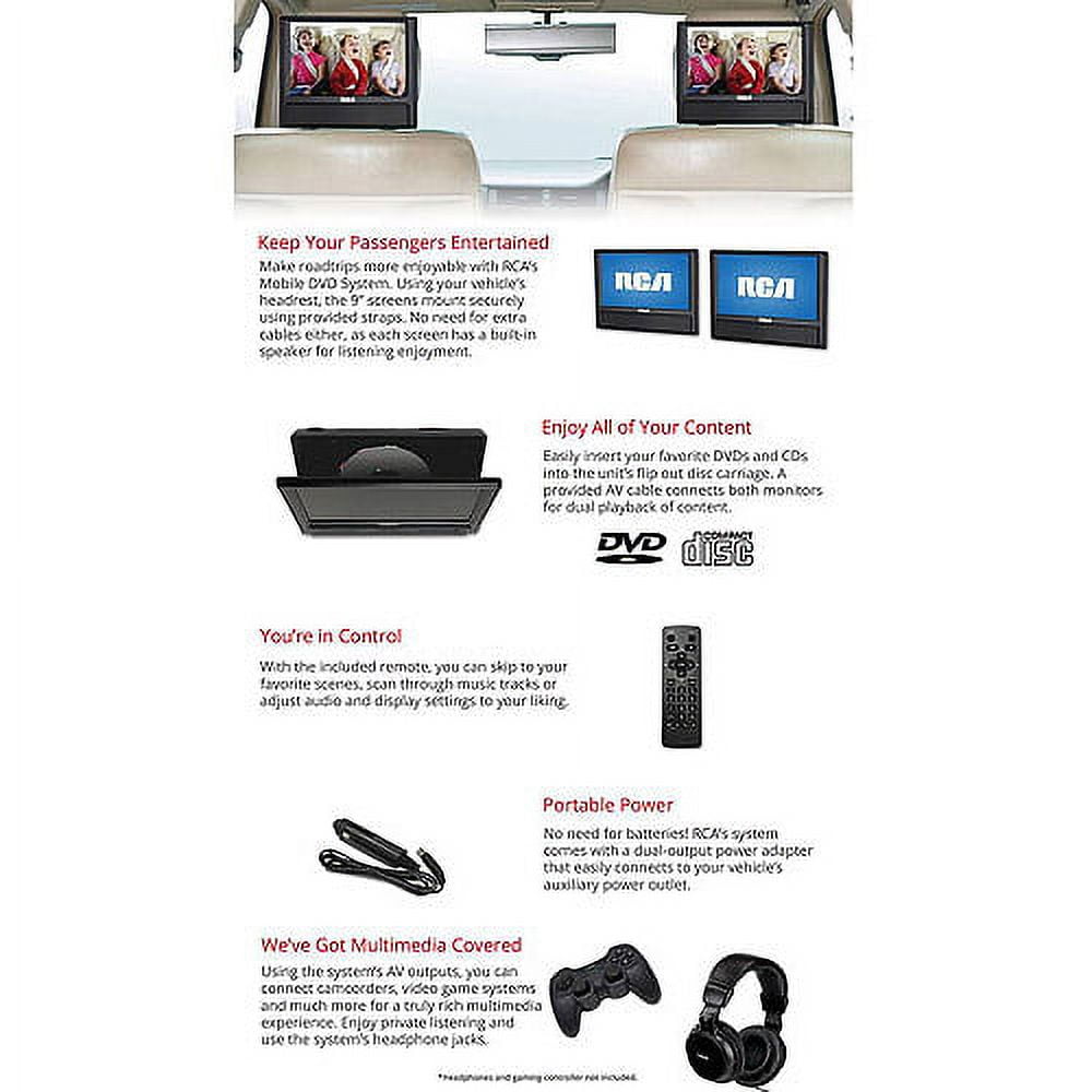 RCA 9" Mobile Dual Screen DVD Player (DRC79982)