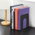 thumbnail image 7 of MaxGear 2 Pairs/4 Pieces Book Ends Universal Premium Simple Bookends for Shelves, Heavy Duty Metal Book End, Black, 7 of 7