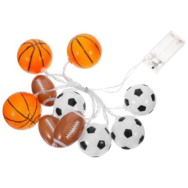 KAKOWELY 1 cadena de luces LED para exteriores e interiores, decoración colgante con forma de pelota deportiva.