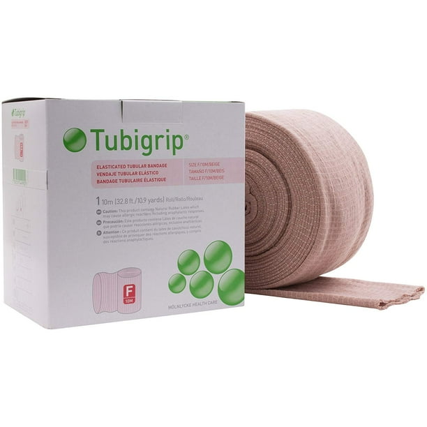 Molnlycke Tubigrip Size F Multipurpose Tubular Bandage Beige 4 in. x 10M Medical Bandage
