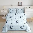 thumbnail image 2 of Homewish Moon Stars Print Queen Comforter Set for Kids Girls, Dreamy Blue Comforter Sets Queen, Navy Blue Reversible 3 Pieces, 1 Comforter and 2 Pillowcases, 2 of 6