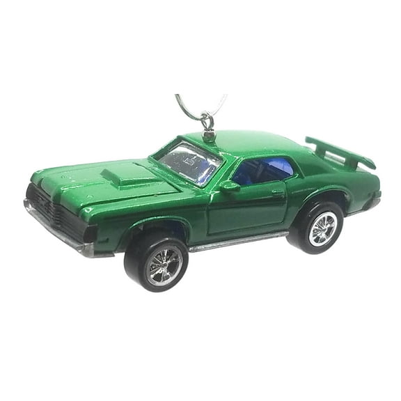 Christmas Ornament for 1969 Mercury Cougar Eliminator Dark Green Black Stripes