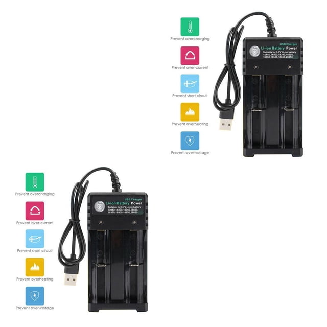Baohd Chargeur de Batterie Rechargeable Universel Intelligent USB Charge Rapide Outil Double Slot No.02 2Ensemble