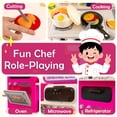 thumbnail image 3 of Patiojoy Kids Play Kitchen Set Chef Pretend Kitchen Playset Toy Kitchen Pink, 3 of 5
