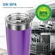 thumbnail image 2 of Vaso Térmico de Acero Inoxidable, Easytao Taza Termica Frio y Caliente para Café con Tapa y Popote, Cepillo de limpieza, Termo Infusor de Vacío Doble para Hombre, Mujer, Regalo, (20oz/590ml,Morado), 2 of 3