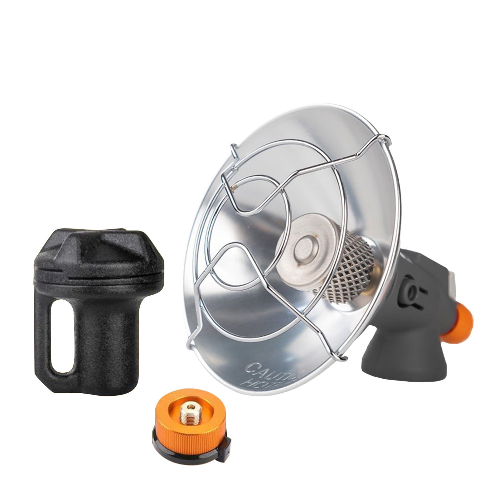 Hxlamzoo Outdoor Heater Portable Camping Gas Stove with Press Ignition & Storage Box, Stainless Steel Mini Winter Tent Heater for Fishing