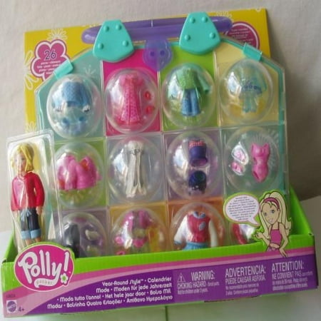 Polly Pocket Year Round Style Playset - Calendar Girl Carrying Case with Outfits for Every Month of the Year!