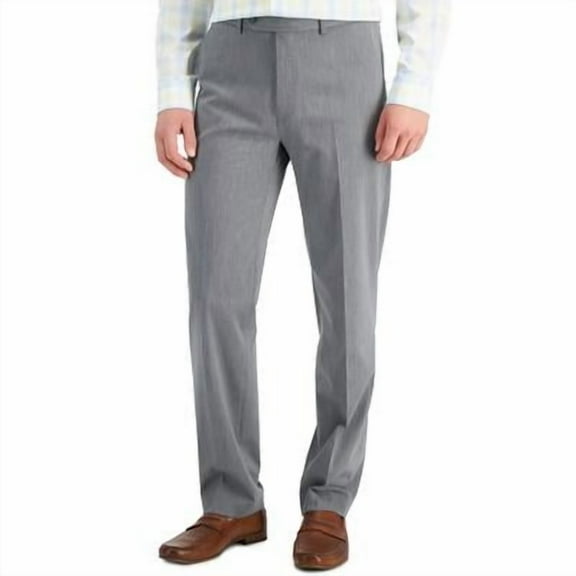 Nautica Mens Modern fit Dress Pants 32 / 30 Light Grey Solid Stretch