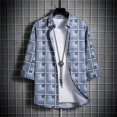 thumbnail image 4 of Birdeem Chemises pour Hommes Chemise Formelle à Imprimé Coloré Col Rabattu Chemise à Manches Courtes Col Rabattu Chemise, 4 of 12