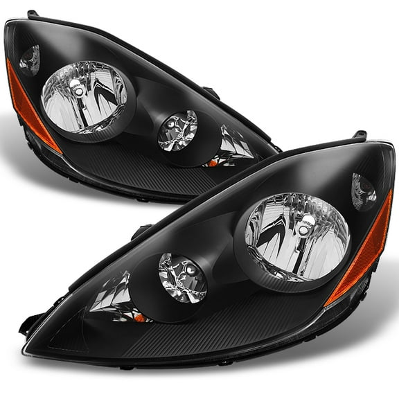 AKKON - For Toyota Sienna Halogen Type Black Headlights Driver Left   Passenger Right Side Replacement Pair Set