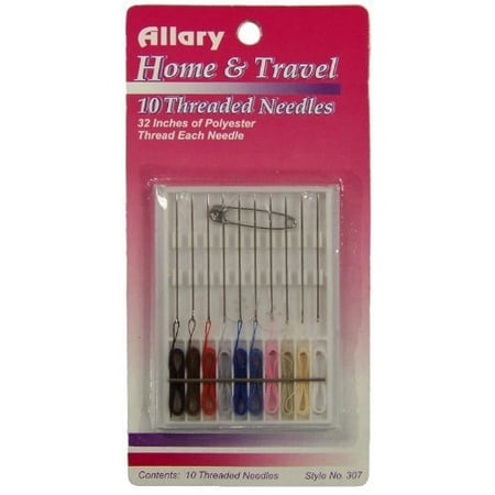 Allary 307 Home and Travel 10 Threaded Needles (Best Way To Thread A Needle)