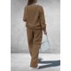 thumbnail image 2 of Conjunto PRETTYGARDEN de Sudadera Cuello en V y Pantalones de Pierna Ancha Khaki XXL, 2 of 6