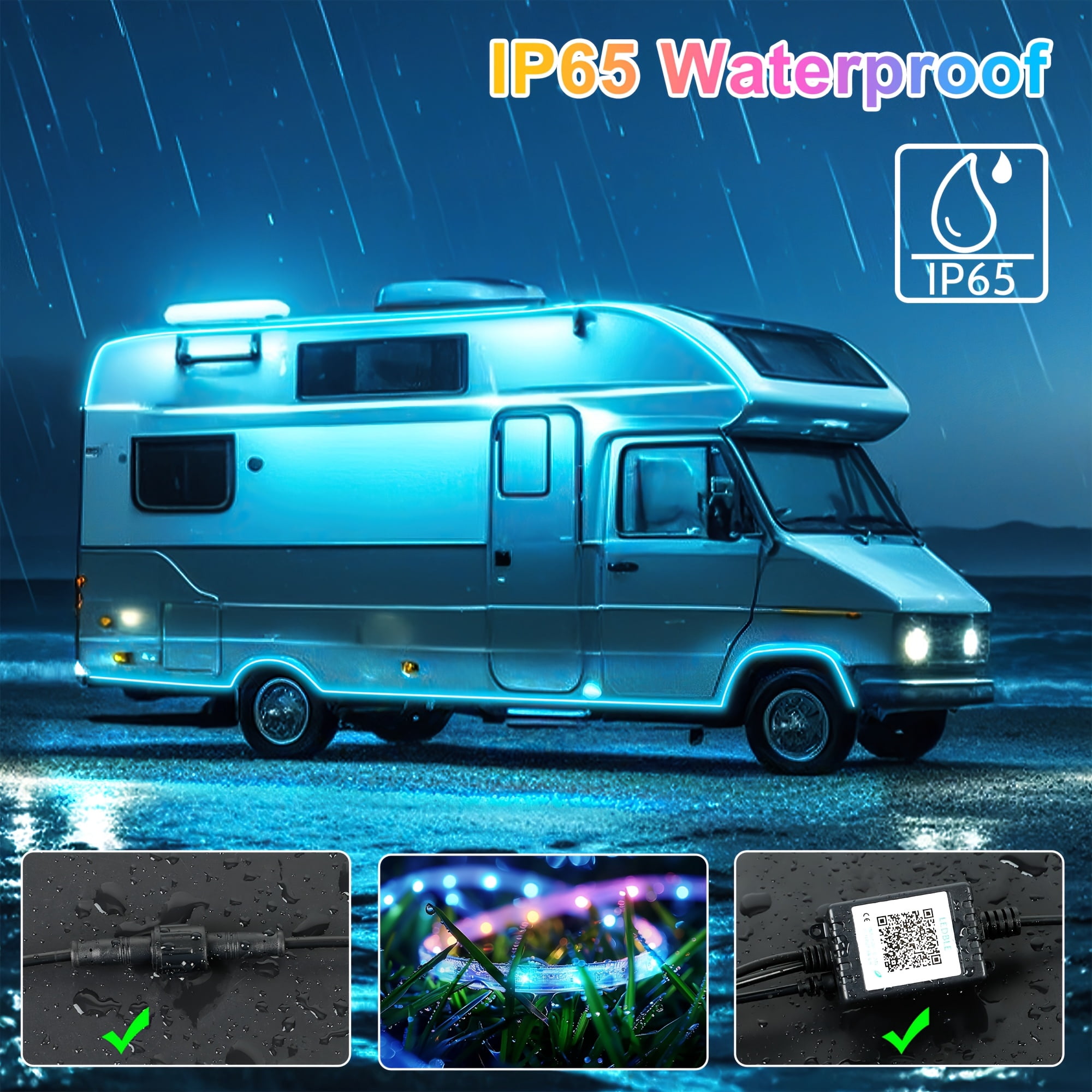DOLIZU Led Strip Lights, 20ft Light Strips with App Control Remote, 5050 RGB Led Lights for Bedroom, Music Sync Color Changing Lights for Room Party, Suitable for RV decoration.