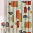 thumbnail image 4 of Shower Curtain Waterproof Polyester Fabric 72 x 72 inches Retro Linen Textured Weave with Vintage Shapes and Stars Inspired Set with Hooks Decorative Bathroom, 4 of 6