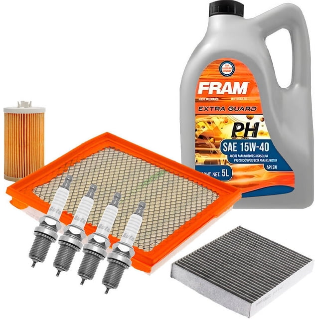 Kit De Afinación Con Aceite 15W40 Mineral, Bujías Iridio, Filtro De Aire, Filtro De Aceite Y Filtro De Cabina 8 Piezas Compatible con Chevrolet Cruze Limited L4 1.8L 2016