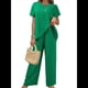 thumbnail image 1 of Conjunto de Dos Piezas de Verano para Mujer, Corta, Cuello Redondo, Pierna , Pantalón . Verde XL, 1 of 8