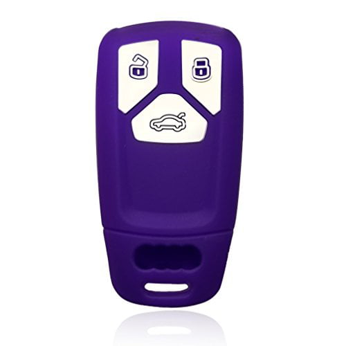 3 Button Silicone Case Protector Key Fob Cover Smart Car Remote Holder purple 