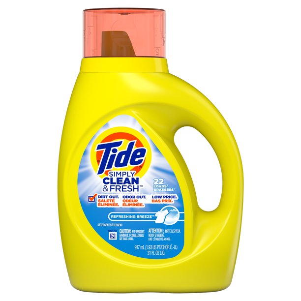 Tide Simply Refreshing Breeze, 22 Loads Liquid Laundry Detergent, 31 Fl