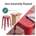 thumbnail image 7 of Vyrox 24 Inches Metal Bar Stools Set of 4, Stackable Backless Kitchen Island Stools with X-Brace Support, Indoor-Outdoor Use, Red, 7 of 7