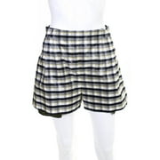 Angle View: Christian Dior Womens SS2016 Gingham Silk Shorts Whtie Black Yellow Size 6