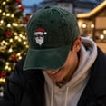 thumbnail image 5 of Voska Christmas Hats Christmas Baseball Cap Funny Santa Adjustable Embroidery Cotton Hat for Men Women Dark Green One Size, 5 of 5