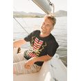 thumbnail image 3 of Pirate Skull Eye Patch Crossbones Men's T-shirt | Cruise Trip Theme Park Pool Halloween Costume Accessory | M, Black, 3 of 5