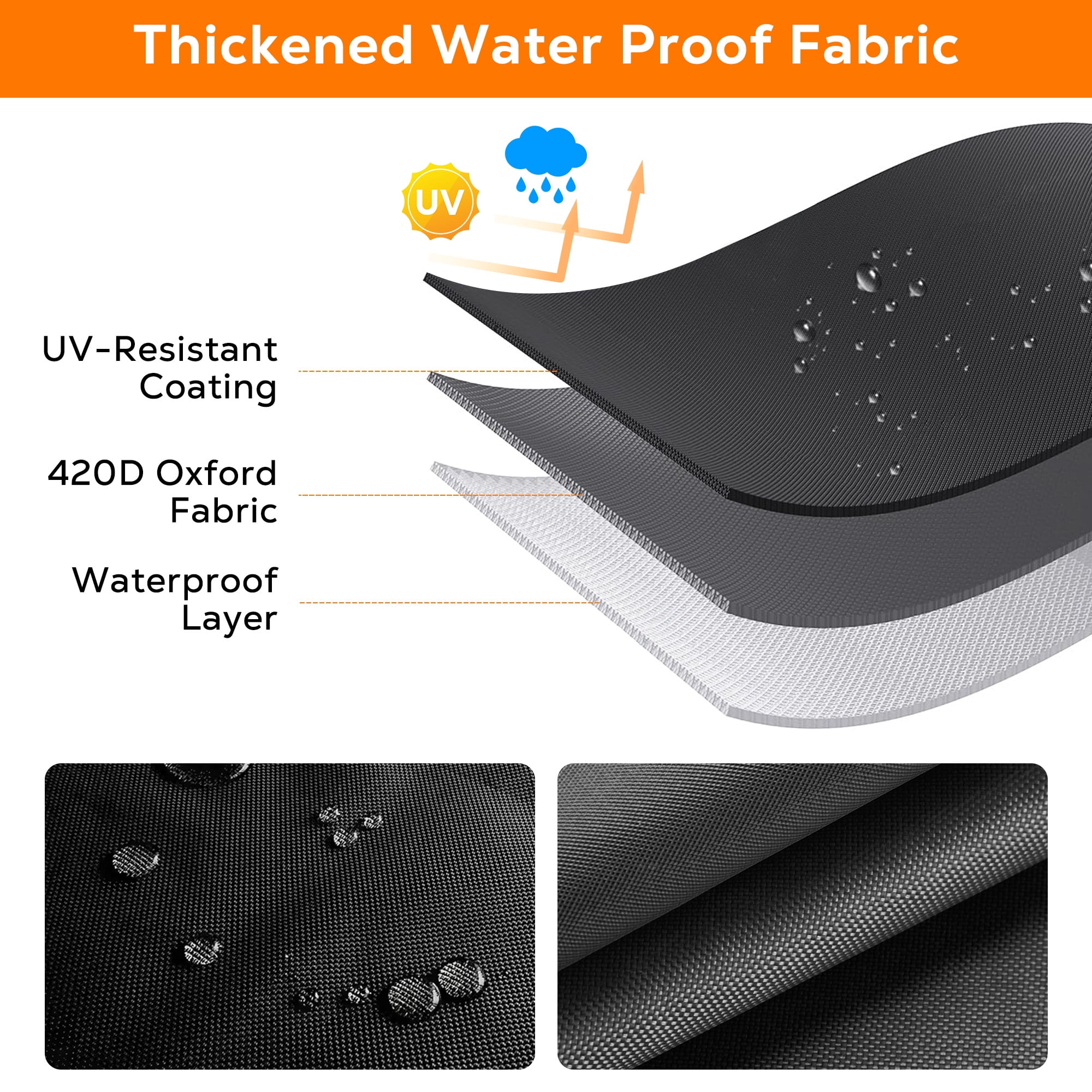 OHHANI Patio Furniture Cover, 100% Waterproof, Outdoor Couch Covers for All-Weather Protection, 108" L x 82" W x 28" H, Suitable for Sectional Sofa