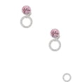 thumbnail image 2 of Delight Jewelry Silvertone Psalm 46:10 Eternity Ring Pink Crystal Clip on Earrings, 2 of 5