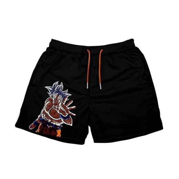 Japanese Anime Shorts Baki Haman Print Male Streetwear Beach Shorts Casual Loose Men Elastic Waist Black Shorts