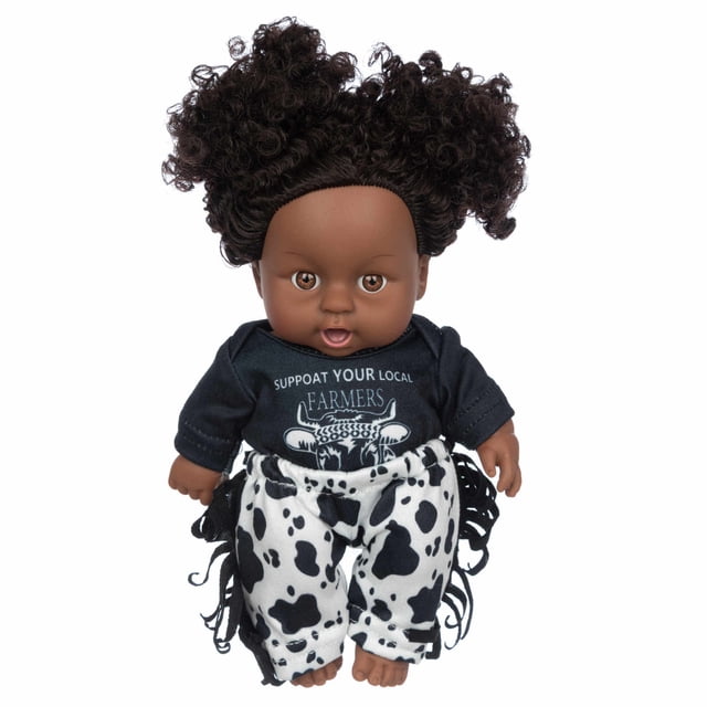 LSLJS Noir Noir Bébé Mignon Bouclé Noir Jouet Bébé en Vinyle de 12 Pouces, Heiwa Doll