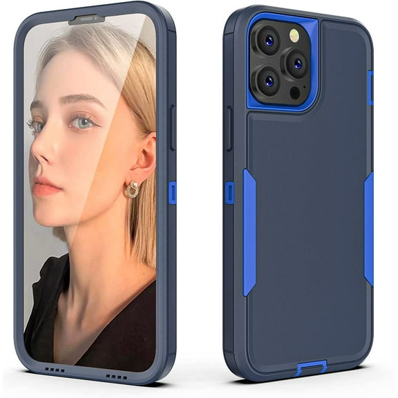 Shockproof Designed for iPhone 13 Pro Case, Anti-Scratch& Anti-Slip Heavy Duty Protective Phone Case Compatible with iPhone 13 Pro 6.1 inch, Blue