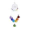 thumbnail image 4 of 2pcs Crystals Chandelier Suncatchers Prisms Chakra Hanging with Iron Cable Chains & Links Glass Beads and Rhinestone Flower 445mm, 4 of 5