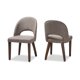 thumbnail image 2 of Silla de comedor moderna Baxton Studio Wesley de madera con acabado de nogal tapizado en tela gris claro (juego de 2), 2 of 2