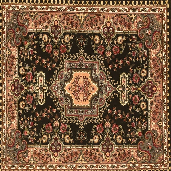 Ahgly Company Indoor Square Medallion Brown Traditional Area Rugs, 3' Square