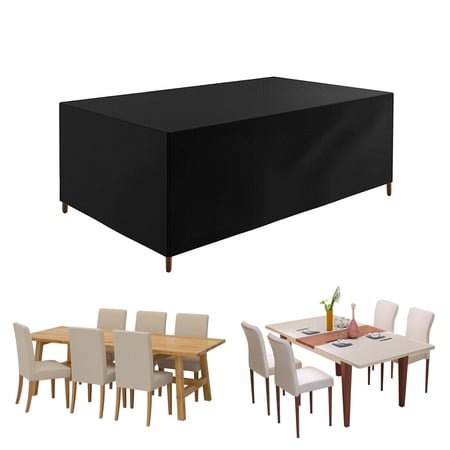 SHANNA Rectangular Patio Furniture Cover Outdoor Garden Dining Table Chair Cover, Heavy Duty Waterproof Dustproof UV Resistant Sofa Cover for All Weather (126*126*74cm)