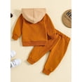 thumbnail image 3 of Bagilaanoe 2PCS Toddler Baby Boy Long Pants Set Contrast Color Long Sleeve Hoodie Sweatshirt Tops + Sweatpants 3M 6M 12M 18M 24M 3T Kids Casual Sweatsuits, 3 of 9