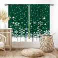 thumbnail image 3 of Christmas Kitchen Curtains, Green White Snowflake Xmas Snow Winter New Year Merry Christmas Window Drapery Treatments for Living Room Bedroom Nursery Bathroom Home Holiday Party 2 Panels, 55x39 Inch, 3 of 5