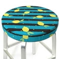 thumbnail image 3 of Xecao's Lemon Print Stool Covers offer stylish, washable protection for PU round bar stools, perfect for home or commercial use., 3 of 7